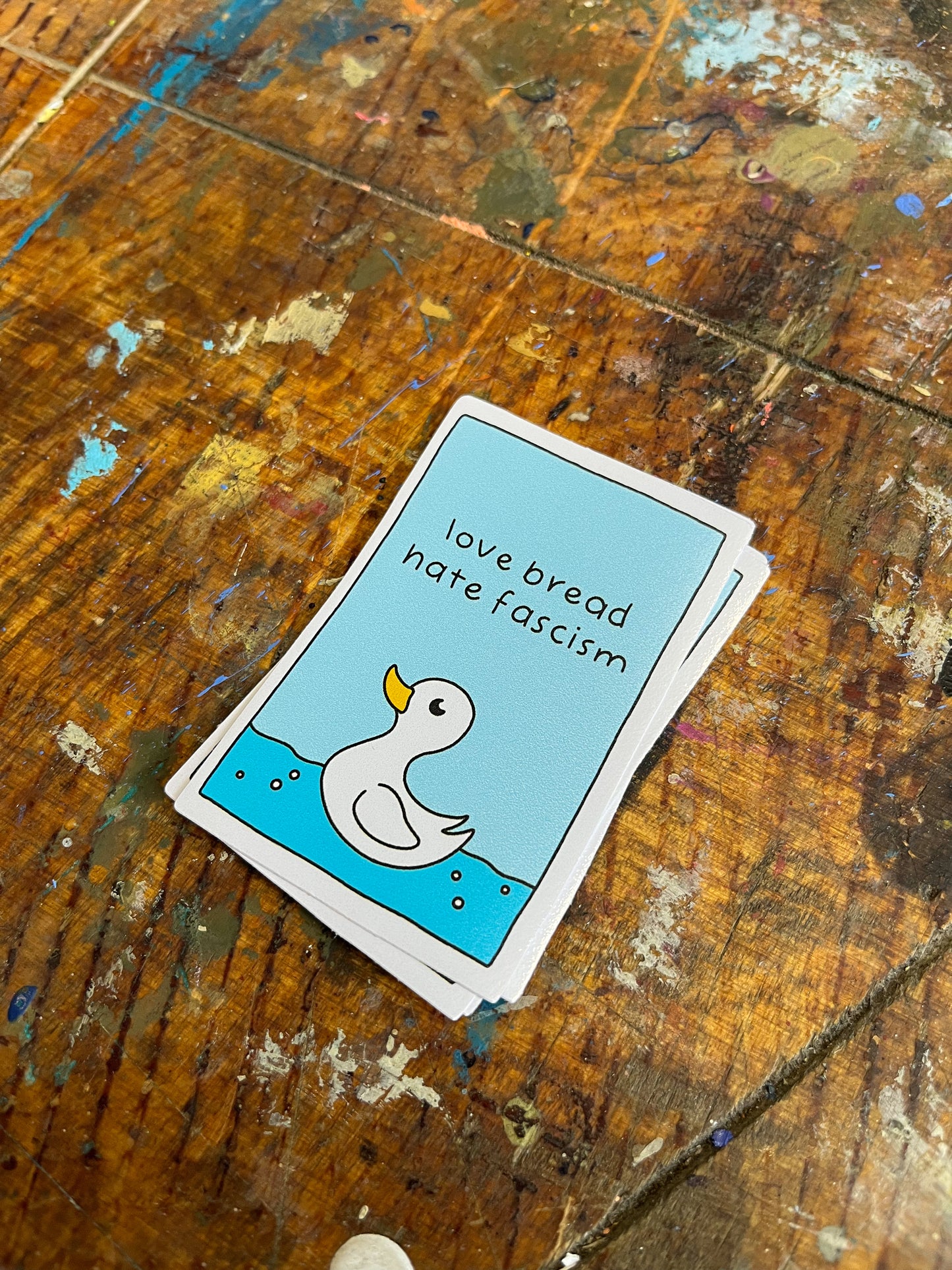 Love Bread Hate Fascism Vinyl Sticker