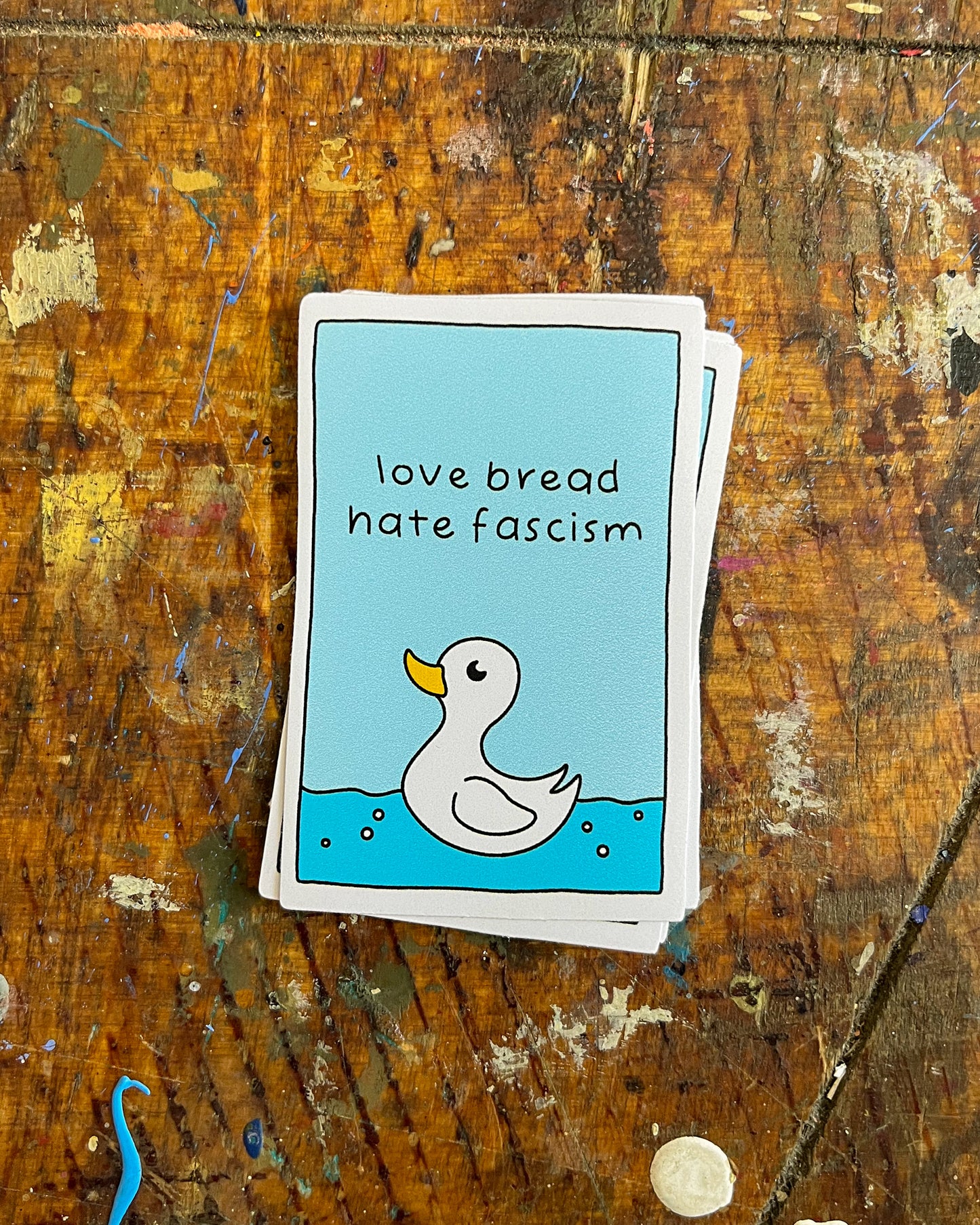 Love Bread Hate Fascism Vinyl Sticker