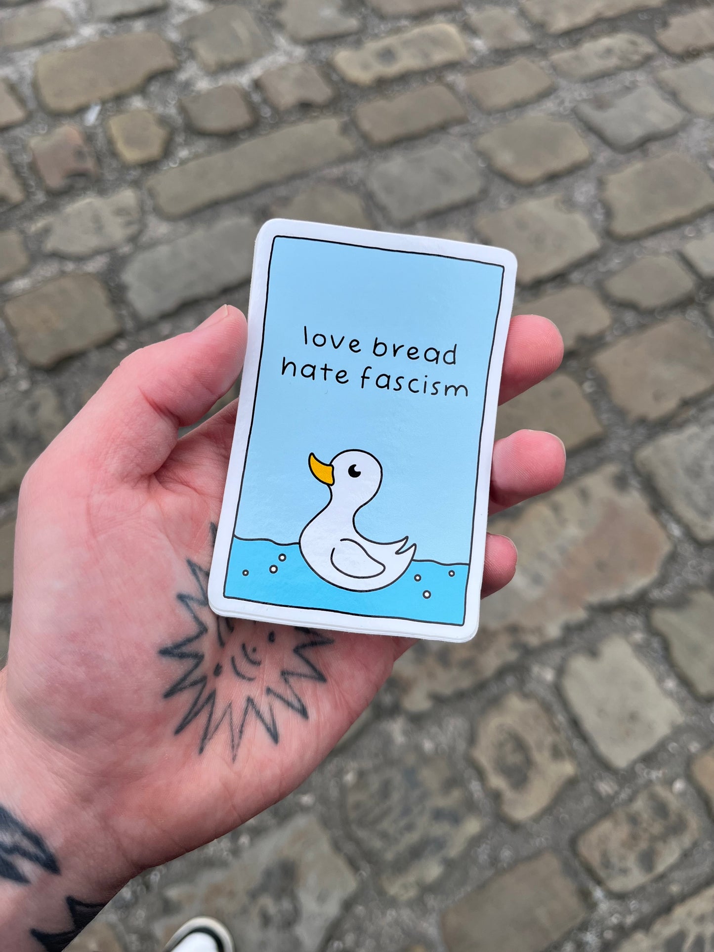 Love Bread Hate Fascism Sticker