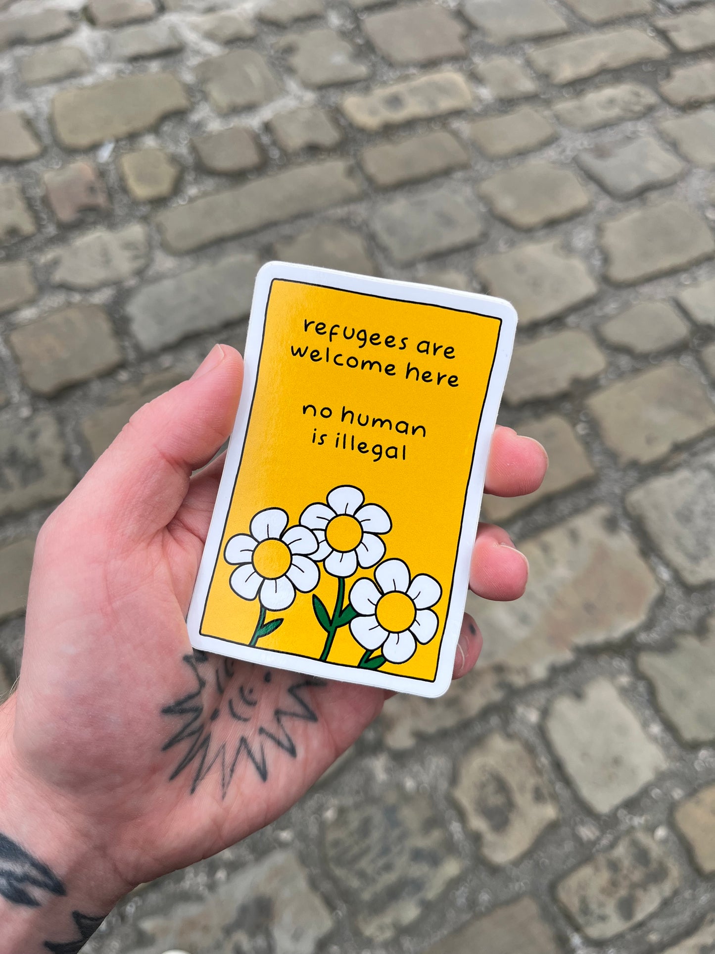 Refugees Are Welcome Here Sticker
